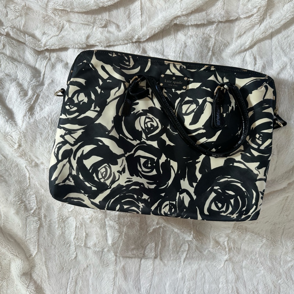Kate Spade Black‎ and Cream Floral Bag